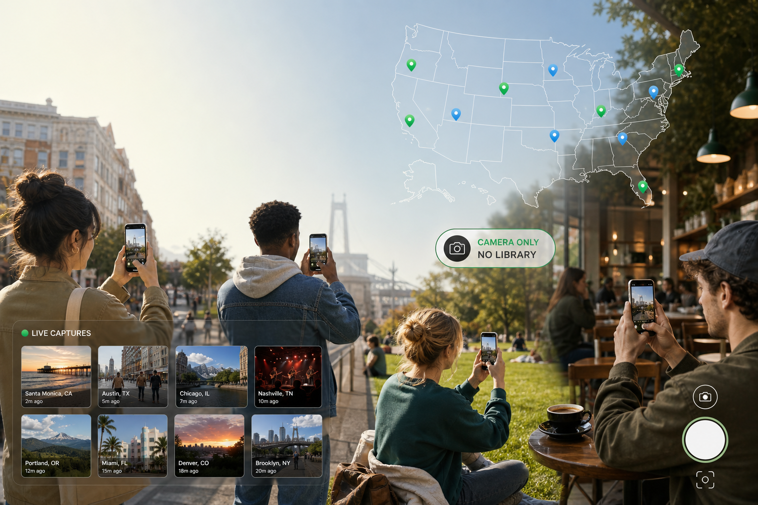 People capturing live moments on iPhone — Captured! Our Real World